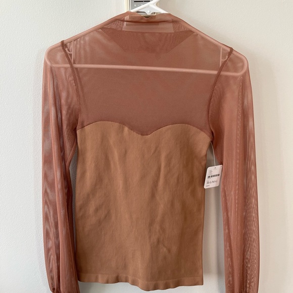 NWT Free People Light Up Layering Top in Cocoa/Nude M-L - Picture 2 of 10